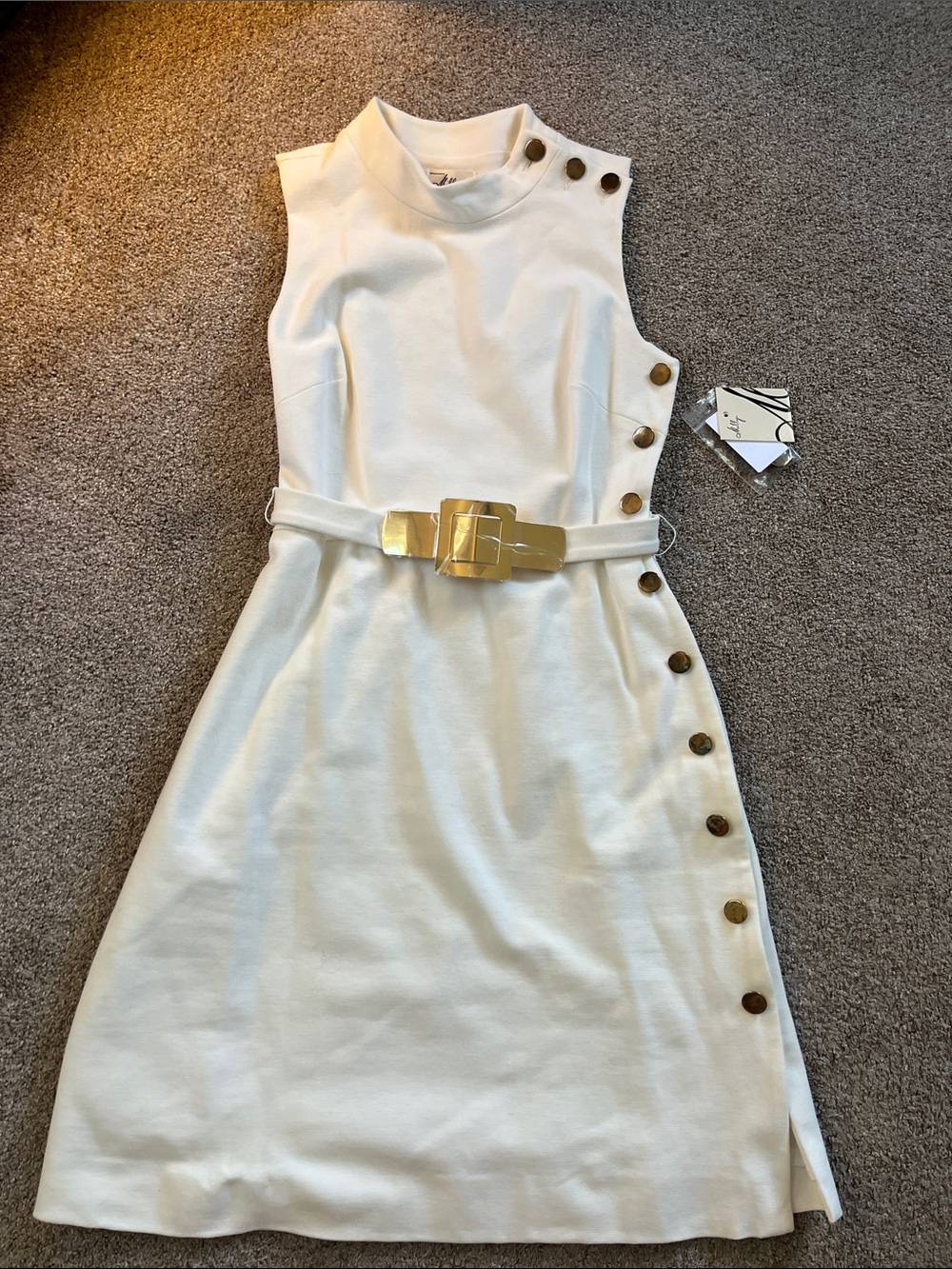 🎬🎬🎬INCREDIBLY CHIC Milly Of New York NWT szS Gold Hardware Frock Made in USA